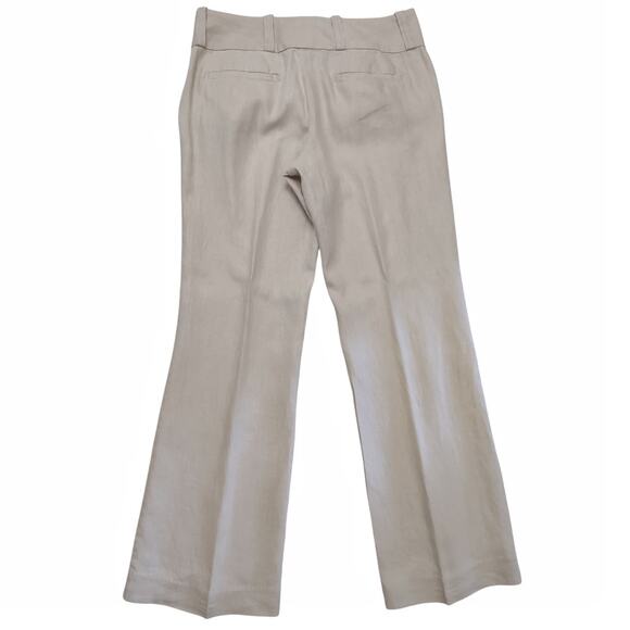 OLD NAVY Vintage Linen Pants Sz 8 Khaki Lightweight Trousers Low Waist Full Leg - Picture 3 of 7